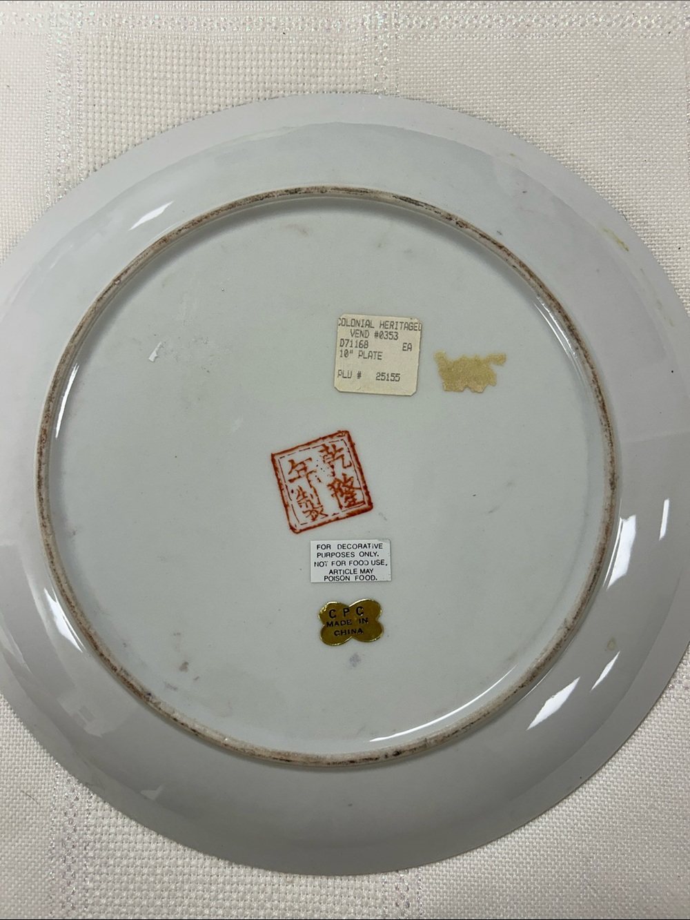 Hand painted porcelain plate features Rose Medallion image 5